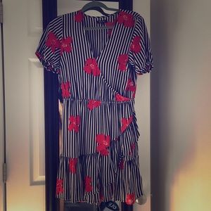 Madewell black and white floral print dress